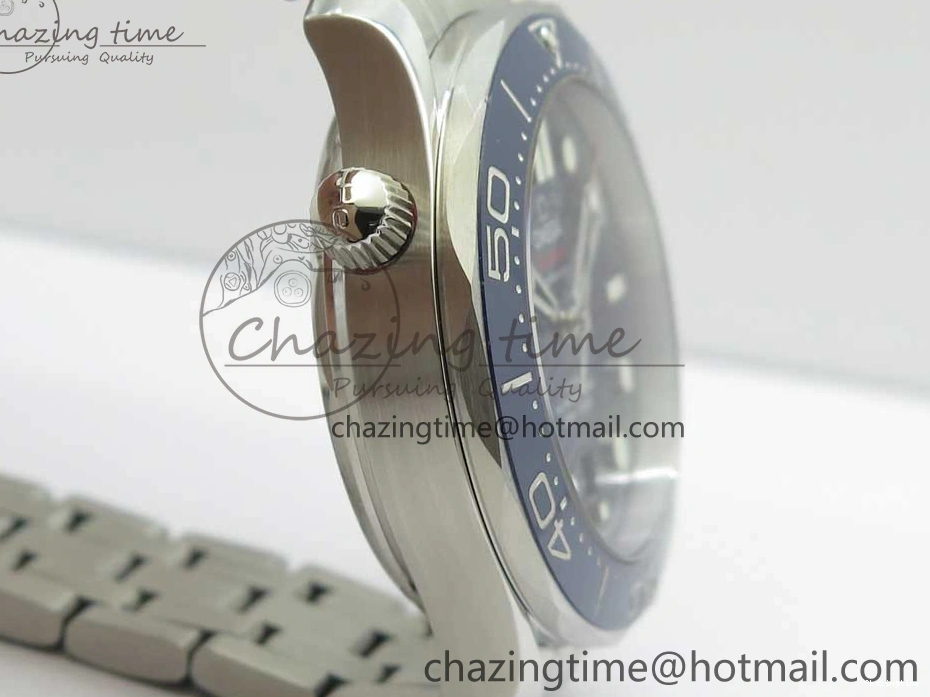 0424 ZeroBulk 2018 Seamaster Diver 300M OMF Best Edition Blue Ceramic Blue Dial on SS Bracelet A8800 (Black Balance Wheel) 7957